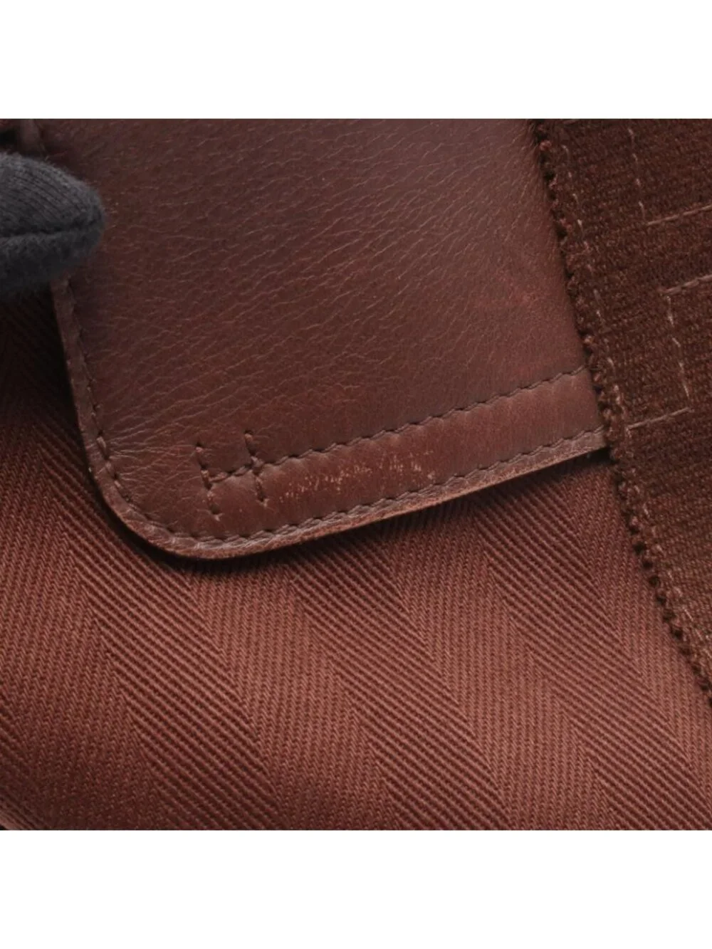 Hermes Handbag Valparaiso PM Dark Brown Leather Canvas